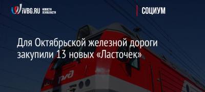 Для Октябрьской железной дороги закупили 13 новых «Ласточек»