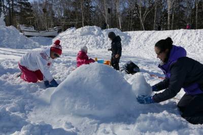 В парке Южно-Сахалинска провели конкурс снежных фигур