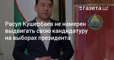 Расул Кушербаев не намерен выдвигать свою кандидатуру на выборах президента