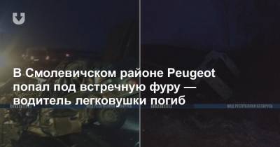 В Смолевичском районе Peugeot попал под встречную фуру — водитель легковушки погиб