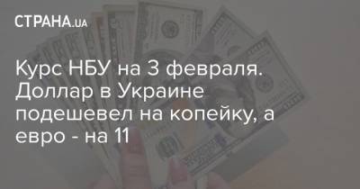 Курс НБУ на 3 февраля. Доллар в Украине подешевел на копейку, а евро - на 11