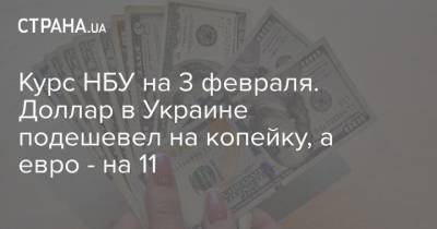Курс НБУ на 3 февраля. Доллар в Украине подешевел на копейку, а евро – на 11