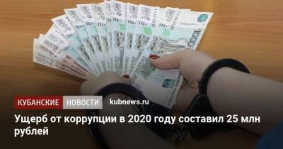 Ущерб от коррупции в 2020 году составил 25 млн рублей