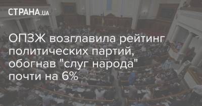 ОПЗЖ возглавила рейтинг политических партий, обогнав "слуг народа" почти на 6%