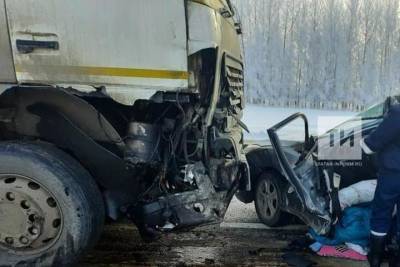 На трассе в Татарстане автоледи пострадала в ДТП с болшегрузом