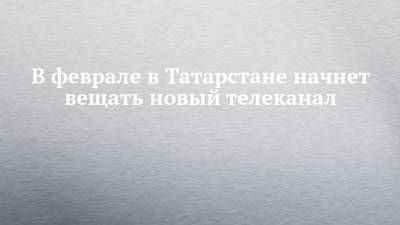 В феврале в Татарстане начнет вещать новый телеканал