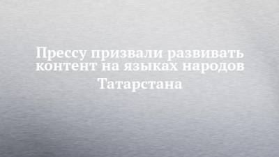 Прессу призвали развивать контент на языках народов Татарстана