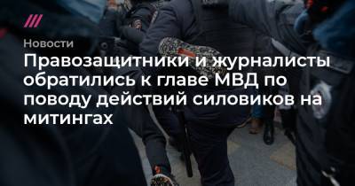 Правозащитники и журналисты обратились к главе МВД по поводу действий силовиков на митингах