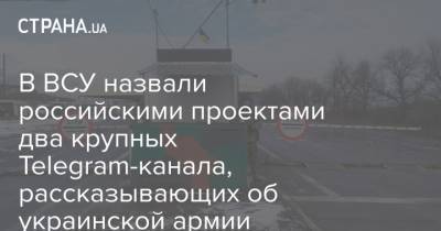 В ВСУ назвали российскими проектами два крупных Telegram-канала, рассказывающих об украинской армии