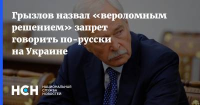 Грызлов назвал «вероломным решением» запрет говорить по-русски на Украине