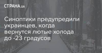 Синоптики предупредили украинцев, когда вернутся лютые холода до -23 градусов