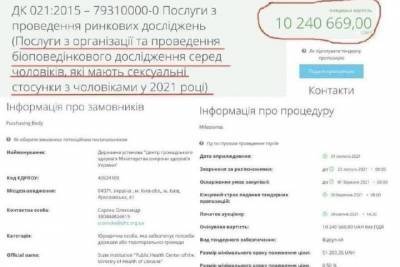 Украинское ведомство потратит 10 млн гривен на исследование мужчин-гомосексуалов