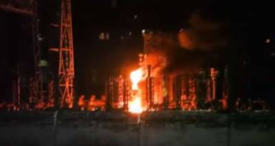 Пожар на Запорожской ТЭС погрузил во тьму два города (ВИДЕО)