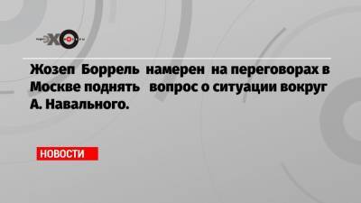 Жозеп Боррель намерен на переговорах в Москве поднять вопрос о ситуации вокруг А. Навального.