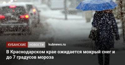 В Краснодарском крае ожидается мокрый снег и до 7 градусов мороза