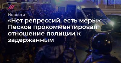 «Нет репрессий, есть меры»: Песков прокомментировал отношение полиции к задержанным