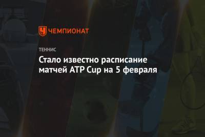Стало известно расписание матчей ATP Cup на 5 февраля