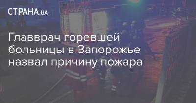 Главврач горевшей больницы в Запорожье назвал причину пожара