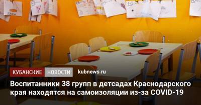 Воспитанники 38 групп в детсадах Краснодарского края находятся на самоизоляции из-за COVID-19
