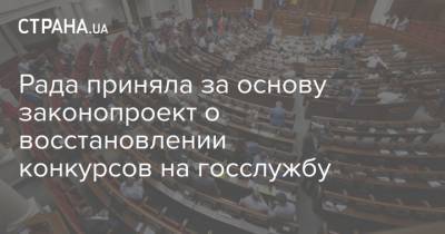 Рада приняла за основу законопроект о восстановлении конкурсов на госслужбу
