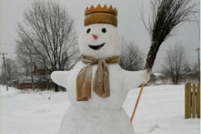 Трехметровый снеговик «Петрович» стал достопримечательностью Шарьи