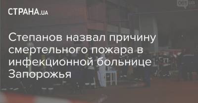 Степанов назвал причину смертельного пожара в инфекционной больнице Запорожья