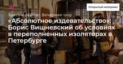 «Абсолютное издевательство»: Борис Вишневский об условиях в переполненных изоляторах в Петербурге
