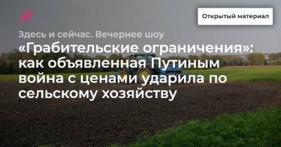 «Грабительские ограничения»: как объявленная Путиным война с ценами ударила по сельскому хозяйству