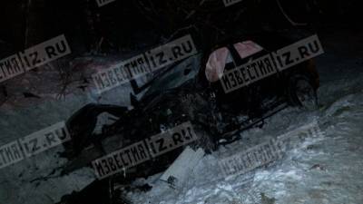 Mercedes оказался в кювете под маршруткой в Ленобласти — видео