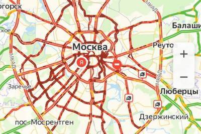 Яндекс.Карты удивили 10-бальными пробками ночью в пятницу в Москве