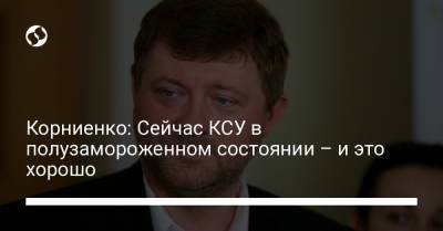 Корниенко: Сейчас КСУ в полузамороженном состоянии – и это хорошо