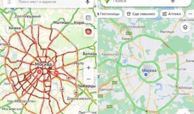 Сервис «Яндекс.Карты» ночью показывал несуществующие пробки в Москве