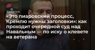 «Это пиаровский процесс, Кремлю нужны заголовки»: как проходит очередной суд над Навальным — по иску о клевете на ветерана