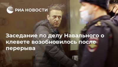 Заседание по делу Навального о клевете возобновилось после перерыва