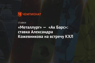 «Металлург» — «Ак Барс»: ставка Александра Кожевникова на встречу КХЛ