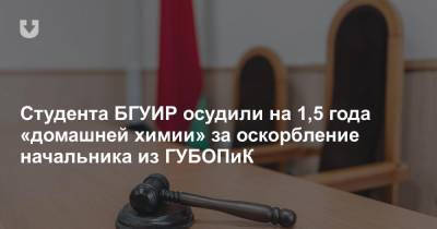 Студента БГУИР осудили на 1,5 года «домашней химии» за оскорбление начальника из ГУБОПиК