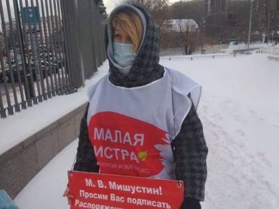 Дольщики «ЖК «Малая Истра» проводят одиночные пикеты у здания правительства РФ