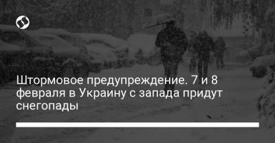 Штормовое предупреждение. 7 и 8 февраля в Украину с запада придут снегопады