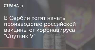 В Сербии хотят начать производство российской вакцины от коронавируса "Спутник V"