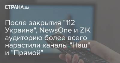 После закрытия "112 Украина", NewsOne и ZIK аудиторию более всего нарастили каналы "Наш" и "Прямой"