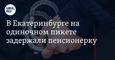 В Екатеринбурге на одиночном пикете задержали пенсионерку