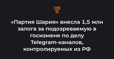 «Партия Шария» внесла 1,5 млн залога за подозреваемую в госизмене по делу Telegram-каналов, контролируемых из РФ