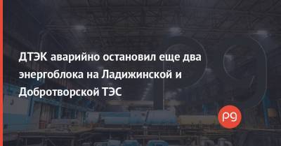 ДТЭК аварийно остановил еще два энергоблока на Ладижинской и Добротворской ТЭС
