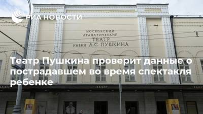 Театр Пушкина проверит данные о пострадавшем во время спектакля ребенке