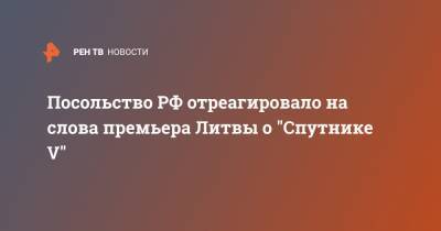 Посольство РФ отреагировало на слова премьера Литвы о "Спутнике V"