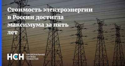 Стоимость электроэнергии в России достигла максимума за пять лет