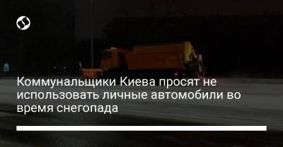 Коммунальщики Киева просят не использовать личные автомобили во время снегопада
