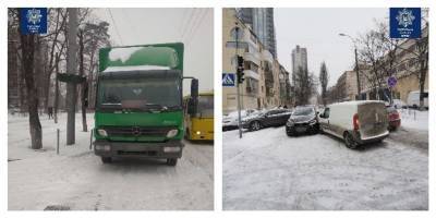 Снегопады в Киеве 8 февраля - ситуация с дорожным движением в столице - ТЕЛЕГРАФ