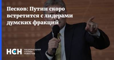 Песков: Путин скоро встретится с лидерами думских фракций