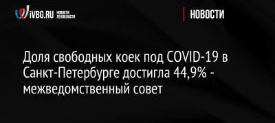 Доля свободных коек под COVID-19 в Санкт-Петербурге достигла 44,9% — межведомственный совет